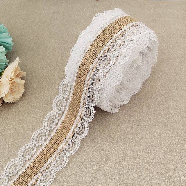 2Meter/Lot 25mm Natural Jute Burlap Hessian Lace-JournalTale