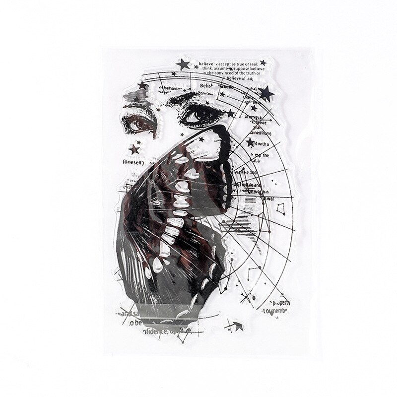 Minimalist Black White Transparent Stamp Creative Retro Scrapbooking-JournalTale