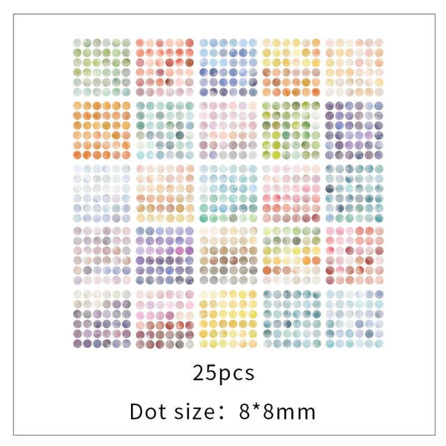100sheets Watercolor Polka Dot Sticker Bullet Journaling-JournalTale