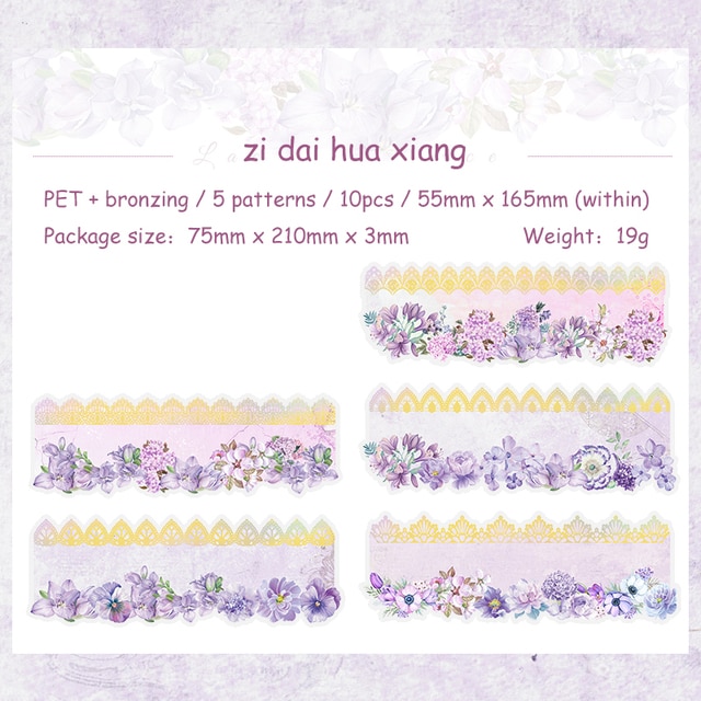 10 Sheets Lace Romance Series Flower Landscaping PET Sticker-JournalTale