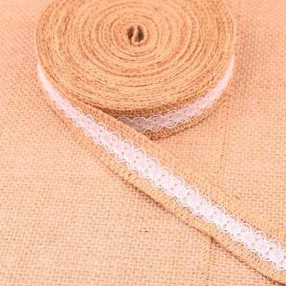 25mm 2m/Pack Natural Jute Burlap Lace-JournalTale