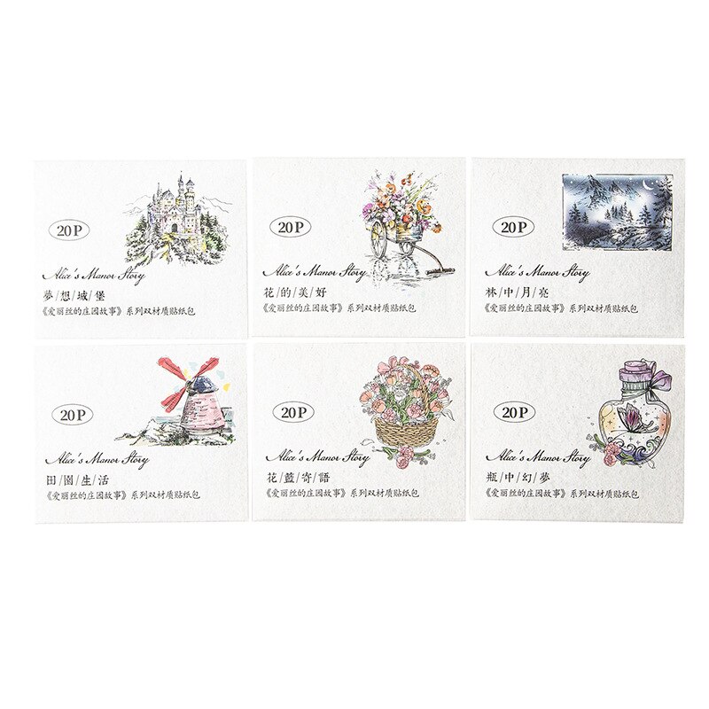 20pcs/1lot Scrapbook Sticker Alice-JournalTale