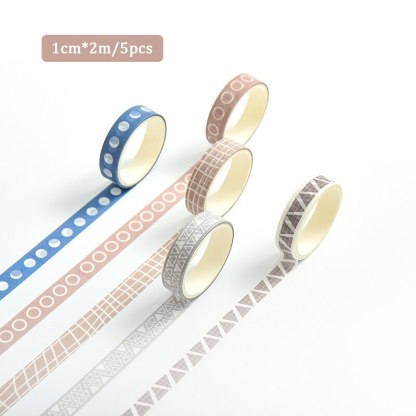 5pcs/set 10mmx2m Simple Grids Series Cute Washi Tape-JournalTale