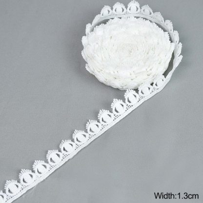 5Yards White Lace Trim Ribbon Lace Tape-JournalTale