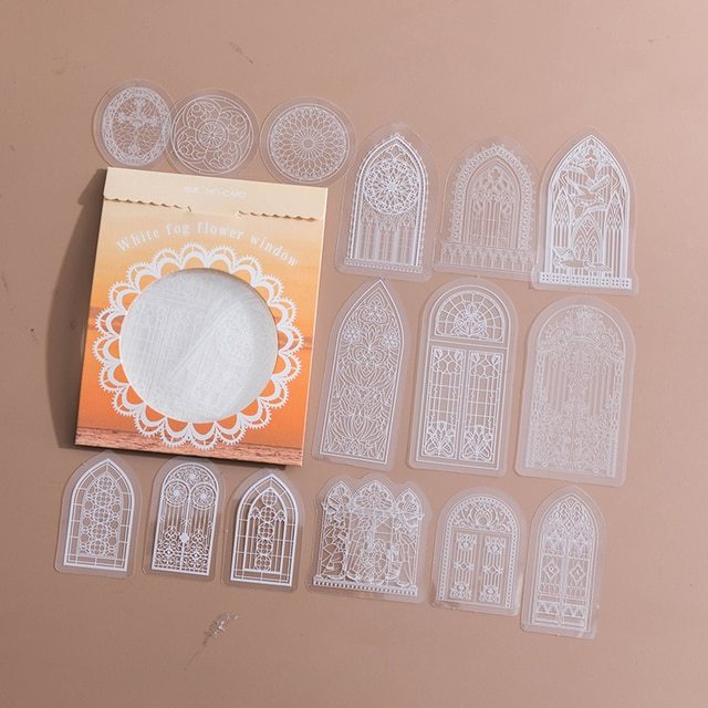 30pcs/pack PET Transparent Stickers Lace Series Scrapbook-JournalTale