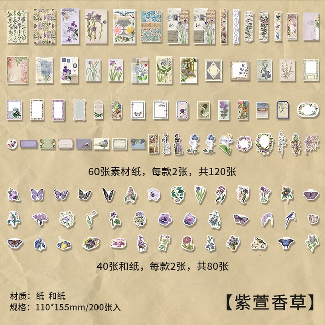 200pcs/lot Memo Pads Material Paper Junk Journal-JournalTale