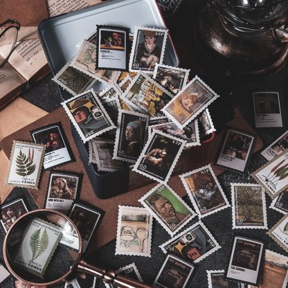 100pcs Vintage Stamps Sticky Paper for Phone Deco-JournalTale