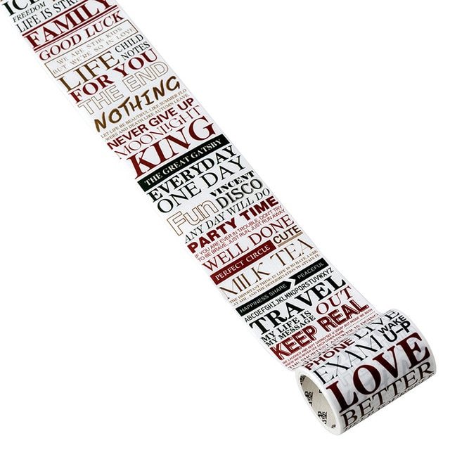 Retro English Text Life Washi Tape Decorative-JournalTale