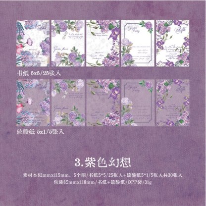 30Sheets Rose Series Material Paper Litmus Paper-JournalTale