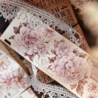 6 Meter Roll Austin Rose Flowers Washi Paper-JournalTale