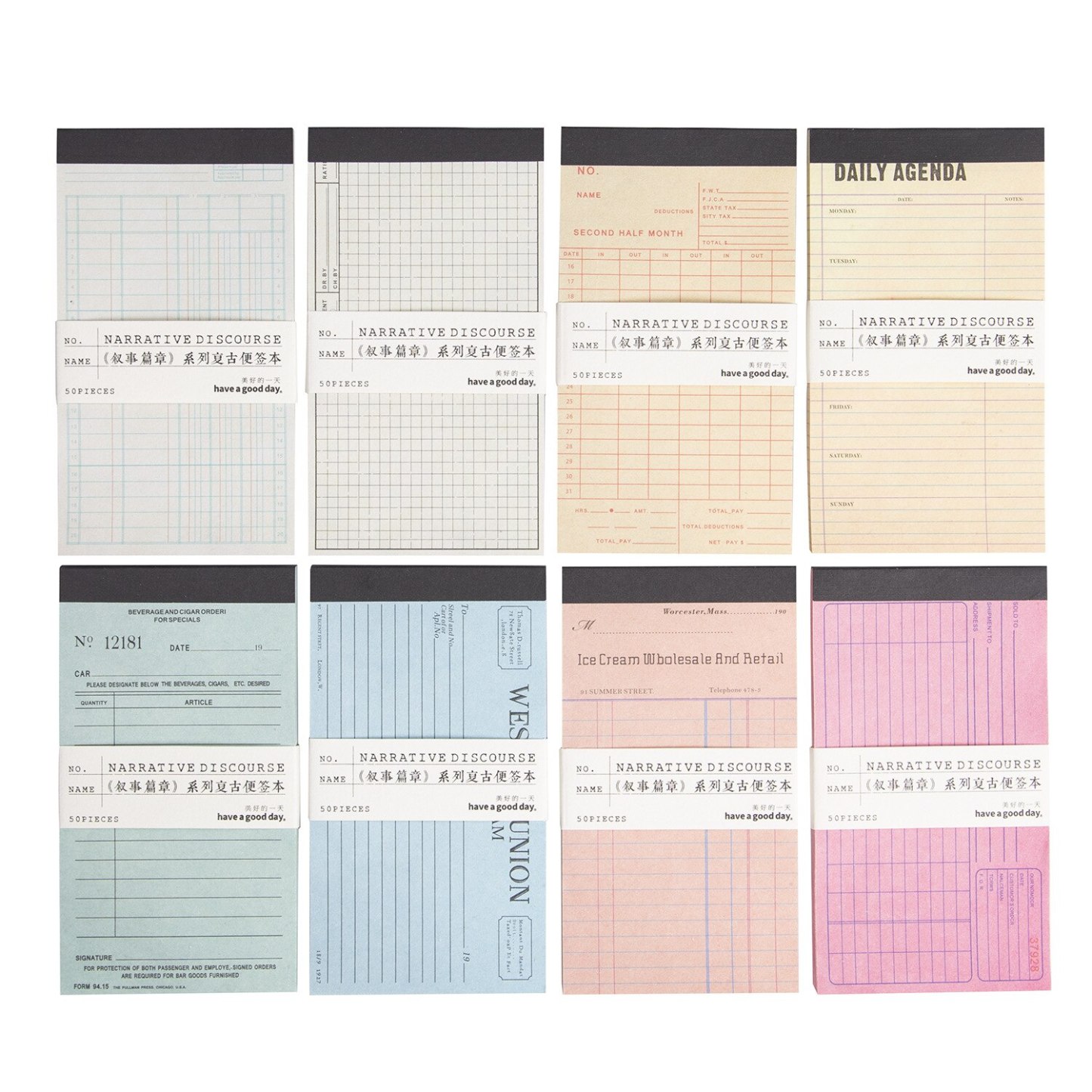 50pcs/lot Memo Pads Material Paper Vintage-JournalTale