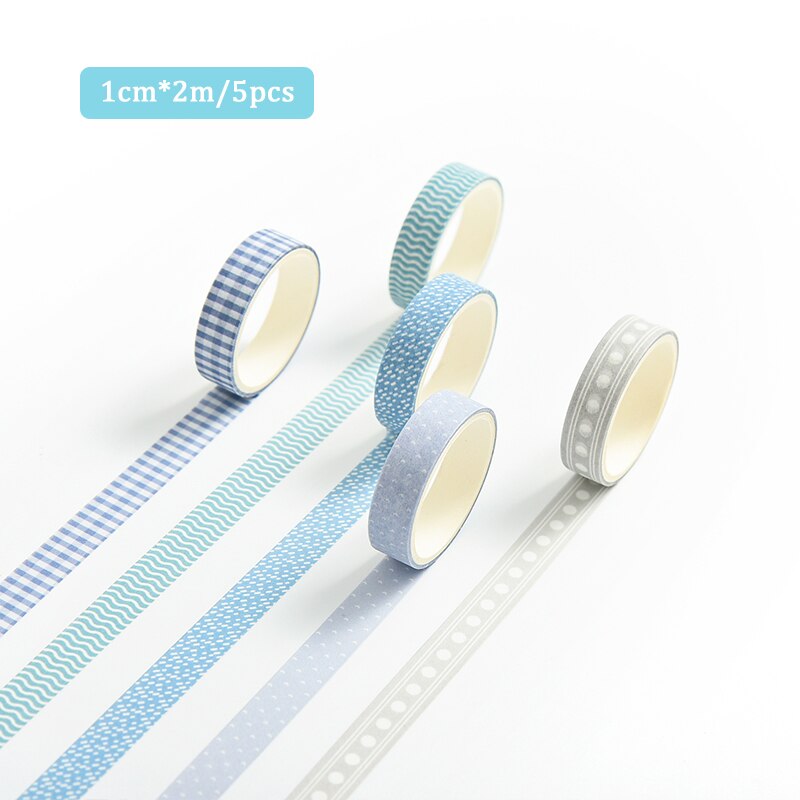 5pcs/set 10mmx2m Simple Grids Series Cute Washi Tape-JournalTale