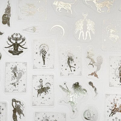 40pcs/pack Constellation Girl Journal Foil Paper Sticker-JournalTale