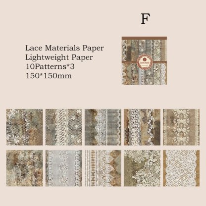 30sheets/pack Aesthetics Lace Decor Paper Light Paper-JournalTale