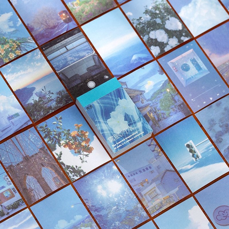 50 Sheets Natural Scenery Art Paintings Stationery Stickers Book-JournalTale