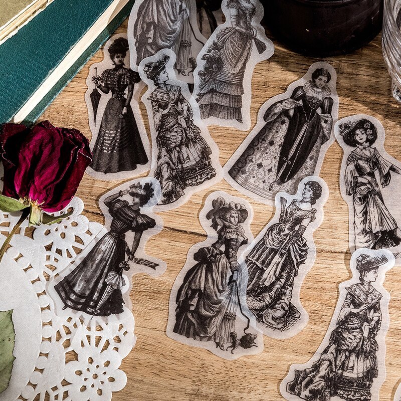 30 pcs Vintage INS Character Stickers fairy gentleman-JournalTale