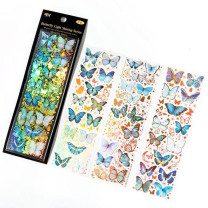 3pcs Colorful Butterfly PET Stickers Decorative Decals-JournalTale