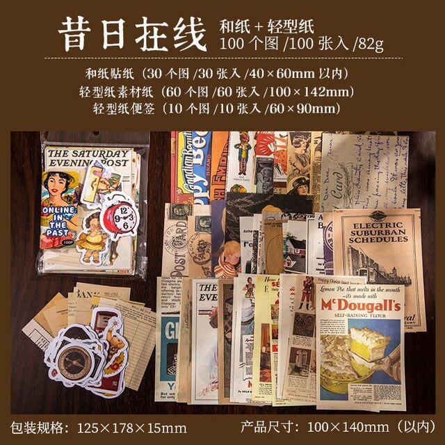100pcs/lot Memo Pads Material Paper Vintage-JournalTale