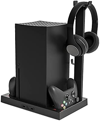 TwiHill a base do ventilador de resfriamento do host é adequada para Xbox Series X, suporte de armazenamento de fone de ouvido Xbox Series X, carregador de contato, acessórios Xbox Series X-Site oficial de vendas da TwiHill