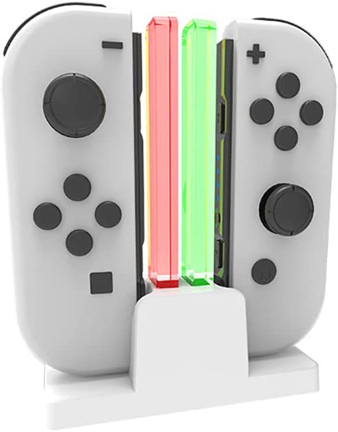 TwiHill O carregador duplo de manopla é adequado para Nintendo Switch OLED, carregador joycon de manopla esquerda e direita, carregador de feixe de luz colorido dois em um, acessórios Nintendo Switch-Site oficial de vendas da TwiHill
