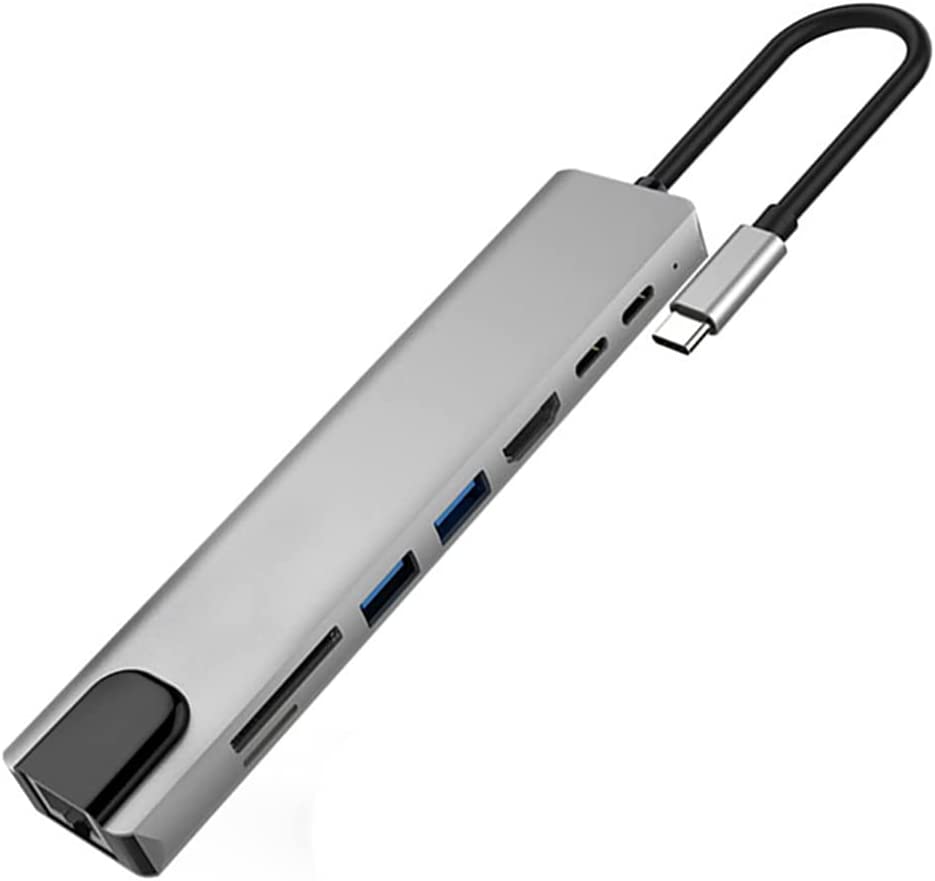 TwiHill oito em um tipo-c estação de encaixe usb c para hdmi leitor de cartão de porta de rede PD hub de expansão de computador (8in1)-Site oficial de vendas da TwiHill