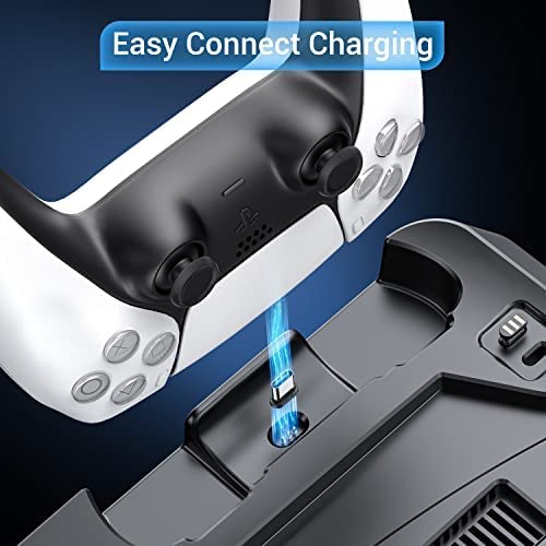 Estação de resfriamento TwiHill para PS5 com controlador duplo e estação de carregamento do controlador PlayStation VR2, Acessórios PS5 com carregador de controlador, Ventoinha, Suporte para fone de ouvido, parafuso-Site oficial de vendas da TwiHill