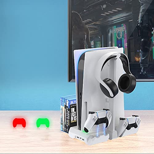 TwiHill Base de resfriamento de ventilador multifuncional é adequada para console de jogos PS5, PS5 identificador de carregamento duplo com suporte de armazenamento de cassete-Site oficial de vendas da TwiHill