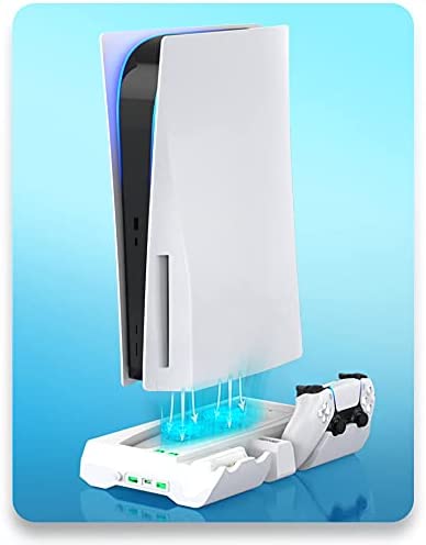 TwiHill Base de resfriamento de ventilador multifuncional é adequada para console de jogos PS5, PS5 identificador de carregamento duplo com suporte de armazenamento de cassete-Site oficial de vendas da TwiHill