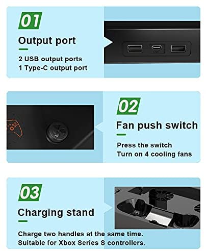 A base de fãs de resfriamento TwiHill é adequada para Xbox Series S, Xbox Series S Headphone Storage Stand-Site oficial de vendas da TwiHill