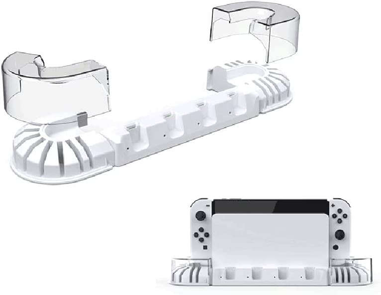 TwiHill Adequado para Nintendo Switch OLED, ventilador de resfriamento de host + base de carregamento de alça esquerda e direita joycon NS, com armazenamento em cassete-para NintendoSite oficial de vendas da TwiHill
