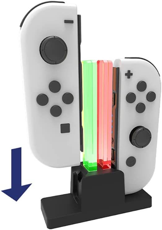 TwiHill O carregador duplo de manopla é adequado para Nintendo Switch OLED, carregador joycon de manopla esquerda e direita, carregador de feixe de luz colorido dois em um, acessórios Nintendo Switch-Site oficial de vendas da TwiHill