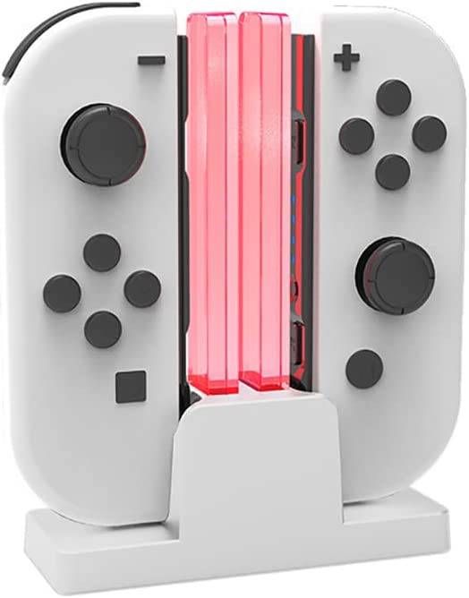 TwiHill O carregador duplo de manopla é adequado para Nintendo Switch OLED, carregador joycon de manopla esquerda e direita, carregador de feixe de luz colorido dois em um, acessórios Nintendo Switch-Site oficial de vendas da TwiHill