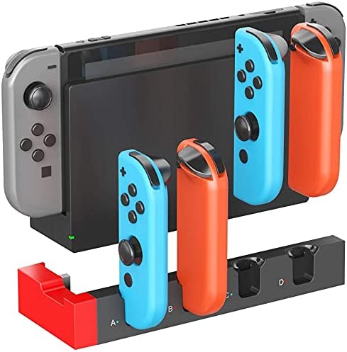 TwiHill Dock de carregamento para Nintendo Switch Joy-con, dock para carregador Quad USB com indicadores LED, conjunto de dock oficial NS para carregar controladores Joy Con de 4X Switch-Site oficial de vendas da TwiHill