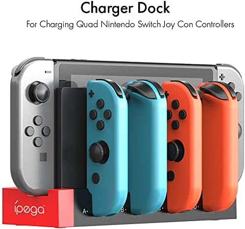 TwiHill Dock de carregamento para Nintendo Switch Joy-con, dock para carregador Quad USB com indicadores LED, conjunto de dock oficial NS para carregar controladores Joy Con de 4X Switch-Site oficial de vendas da TwiHill