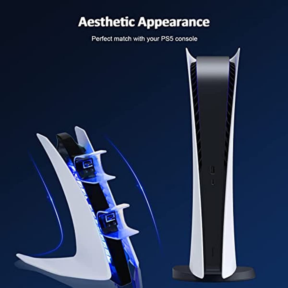 TwiHill Carregador para PS5 com duas portas USB C, base de carregamento rápido USB dupla para Playstation 5 Dualsense Controller-Site oficial de vendas da TwiHill