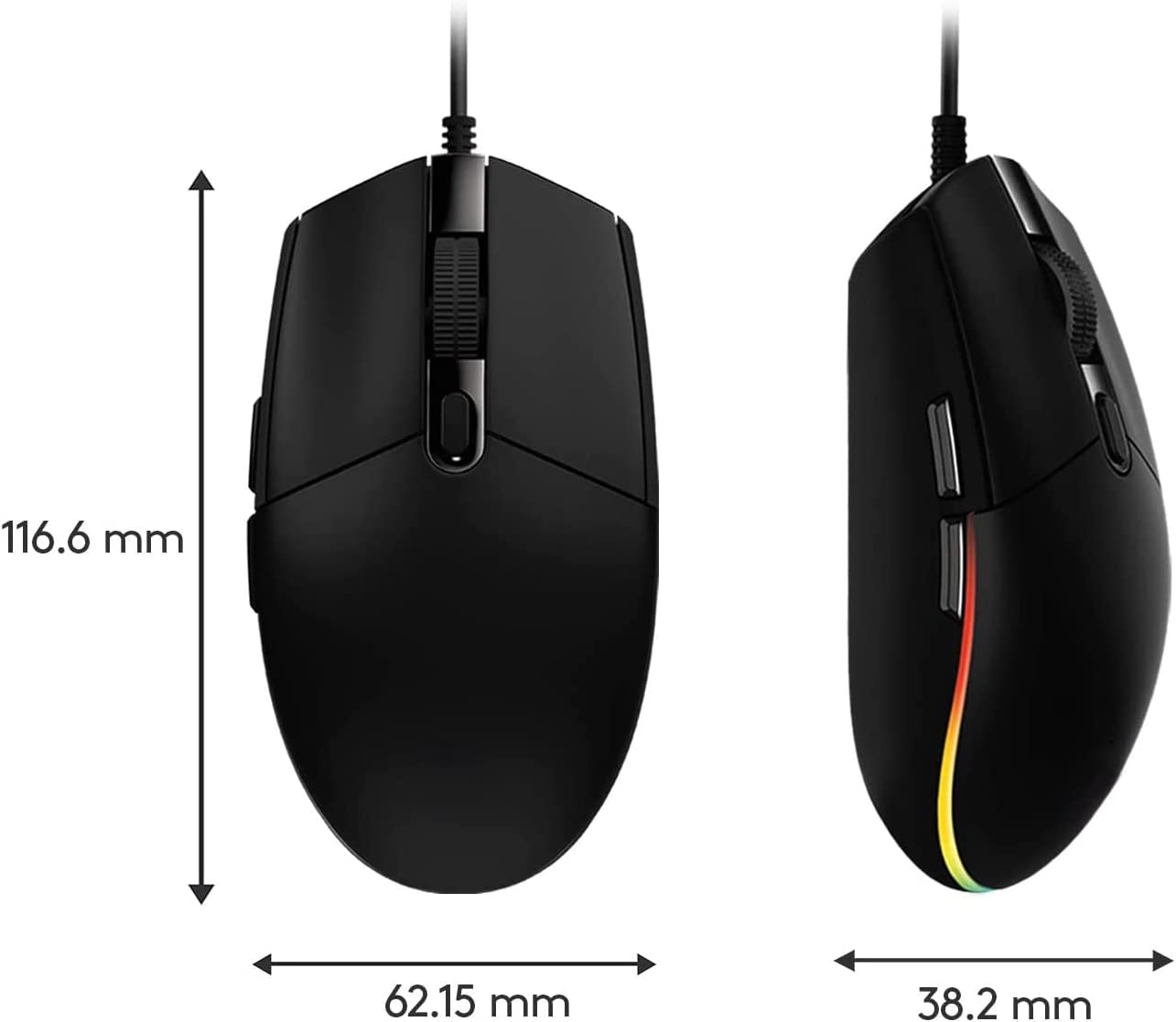 TwiHill Mouse para jogos com fio, efeito óptico arco-íris , memória de bordo, mapeamento de tela, PC/Mac compatível com laptop-Site oficial de vendas da TwiHill