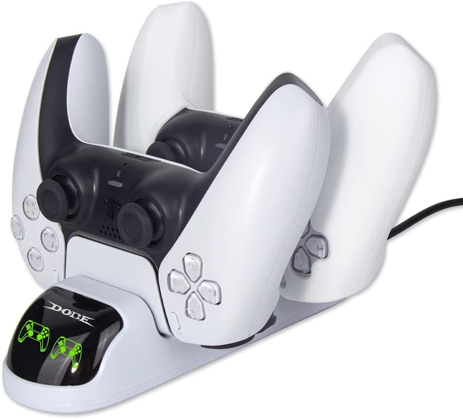 TwiHill Carregador de gamepad sem fio para PS5, carregador de gamepad PS5, carregador de controlador PS5 com adaptador, acessórios PS5-Site oficial de vendas da TwiHill