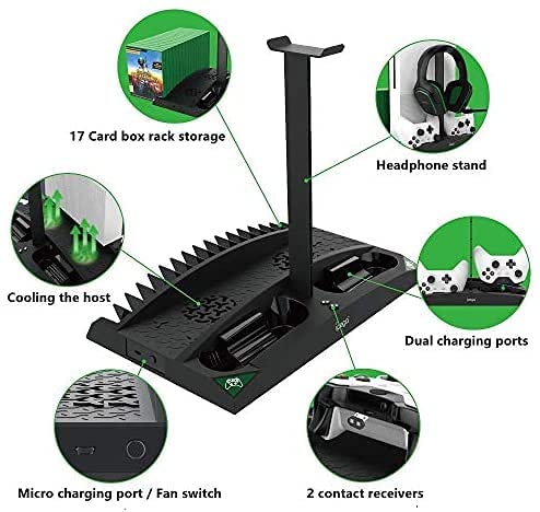 Suporte Vertical Multifuncional TwiHill 6 em 1 Compatível com Xbox One / Xbox One X / Xbox One S-Site oficial de vendas da TwiHill