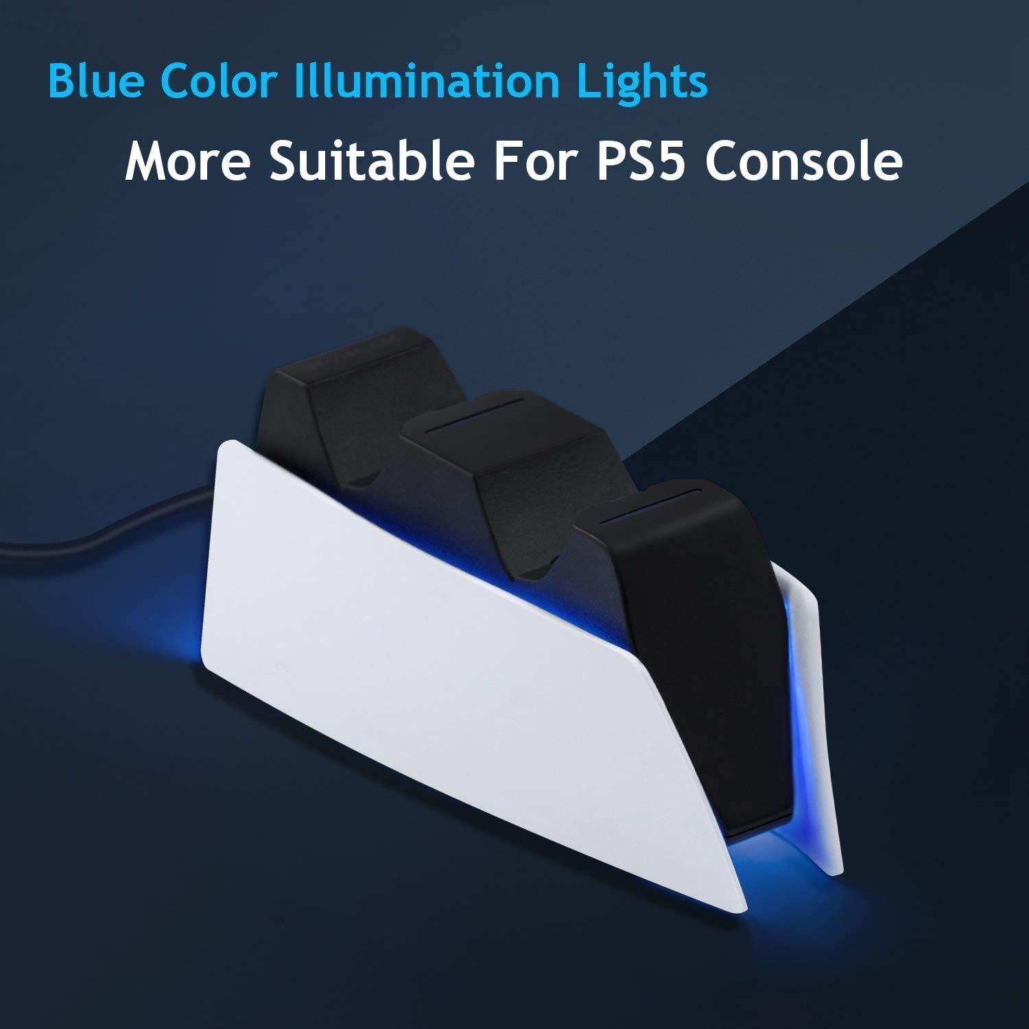 TwiHill Carregador duplo para PS5, carregador de controlador Estação de carregamento rápido Adaptador de carregamento USB tipo C com indicador LED para controlador Playstation 5 DualSense (Branco)-Site oficial de vendas da TwiHill