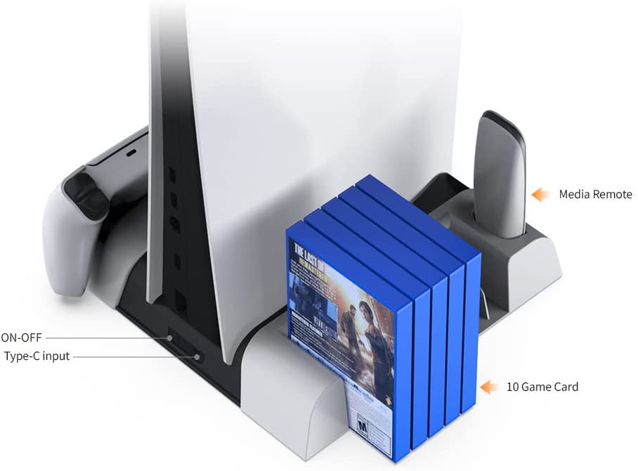 Suporte TwiHill para PS5 com ventoinha de resfriamento por sucção e estação de carregamento com controle duplo-Site oficial de vendas da TwiHill