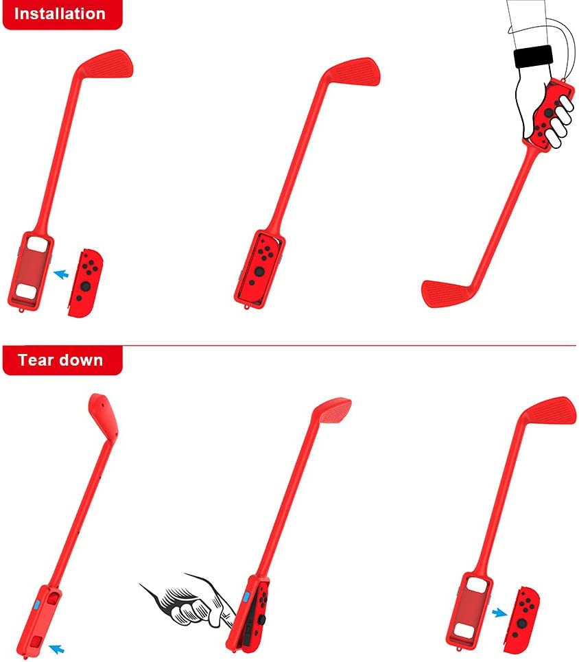 TwiHill os tacos de golfe são adequados para a aderência do jogo somatossensorial do Nintendo Switch Mario Golf. Nintendo Switch manípulo somatossensorial esquerdo e direito-Site oficial de vendas da TwiHill