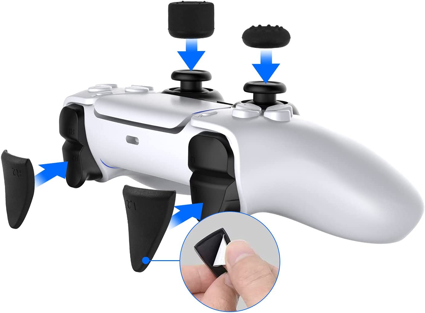 TwiHill a tampa de proteção do botão do gamepad é adequada para ps5, unha de silicone resistente a arranhões, tampa shell rocker LR2 grip set acessórios periféricos de jogo-Site oficial de vendas da TwiHill