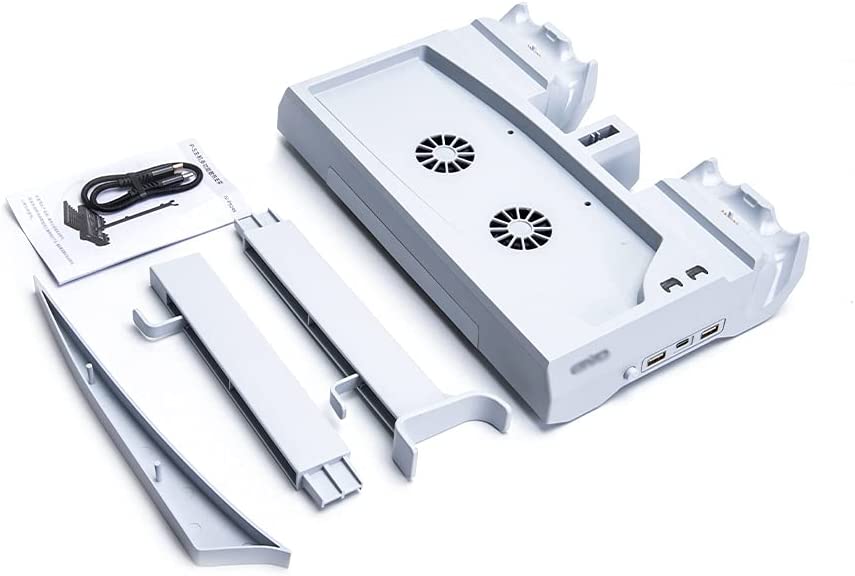 TwiHill Base de resfriamento de ventilador multifuncional é adequada para console de jogos PS5, PS5 identificador de carregamento duplo com suporte de armazenamento de cassete-Site oficial de vendas da TwiHill