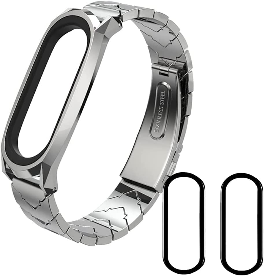 TwiHill A pulseira de metal é adequada para xiaomi band 7. Pulseira de metal Mi Band 304 em aço inoxidável universal V, Banda Mi 7 Acessórios-para XiaomiSite oficial de vendas da TwiHill
