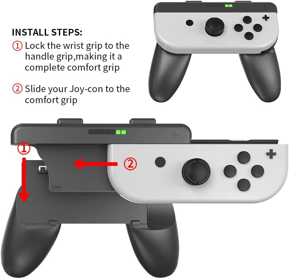 Alça 2 em 1 destacável para Nintendo Switch/Nintendo Switch OLED, alça 2 em 1 para desfrutar de ambas as funções-TwiHill