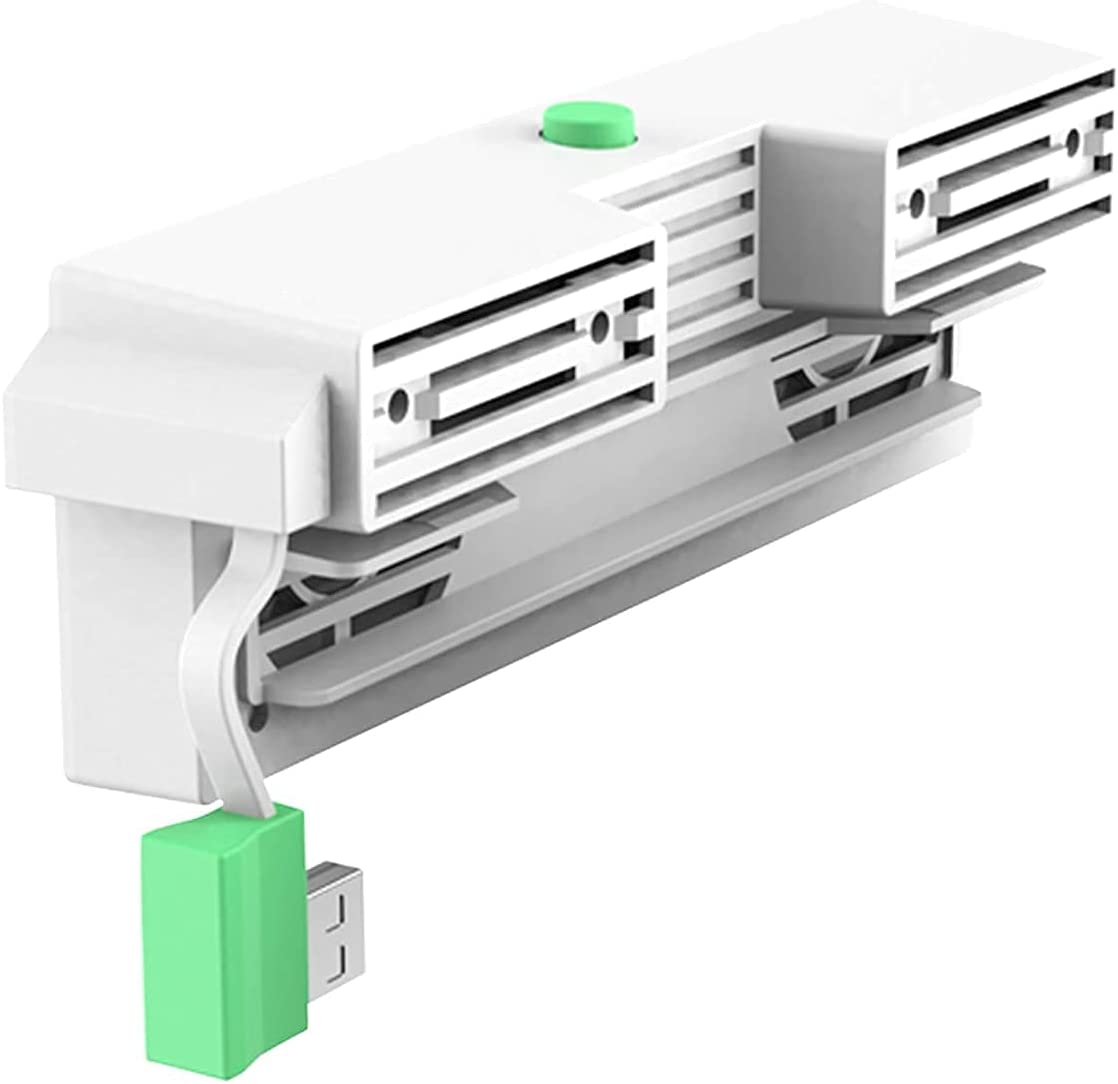 O ventilador TwiHill Cooling é adequado para Nintendo Switch, ventilador de mainframe do Nintendo Switch radiador modo duplo ventilador duplo com tampa traseira à prova de poeira - branca-TwiHill