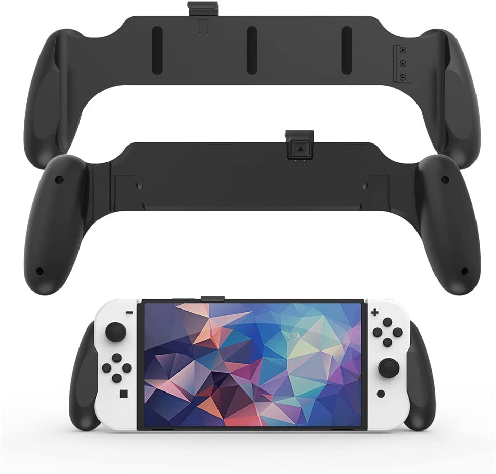 TwiHill Adequado para Nintendo Switch/Switch OLED pega antideslizante, pode ser inserido no suporte da base, pega antiderrapante do console dois em um, Nintendo Switch OLED Acessórios-TwiHill