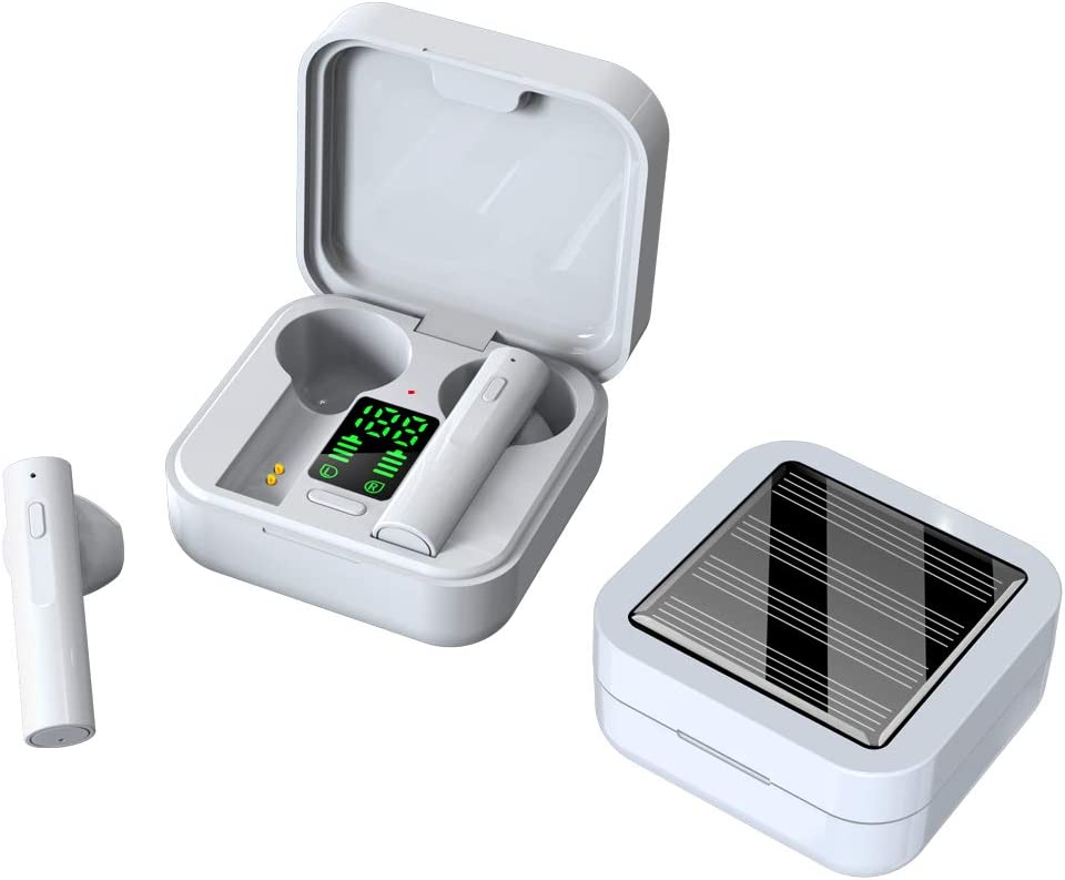 TwiHill Air6 Plus Auscultadores semiauriculares 5.0 Bluetooth, carregamento solar, exibição digital inteligente, Redução de ruído sem perdas, reprodução de música estéreo Hi-Fi 6D-Fone de ouvido para jogosSite oficial de vendas da TwiHill