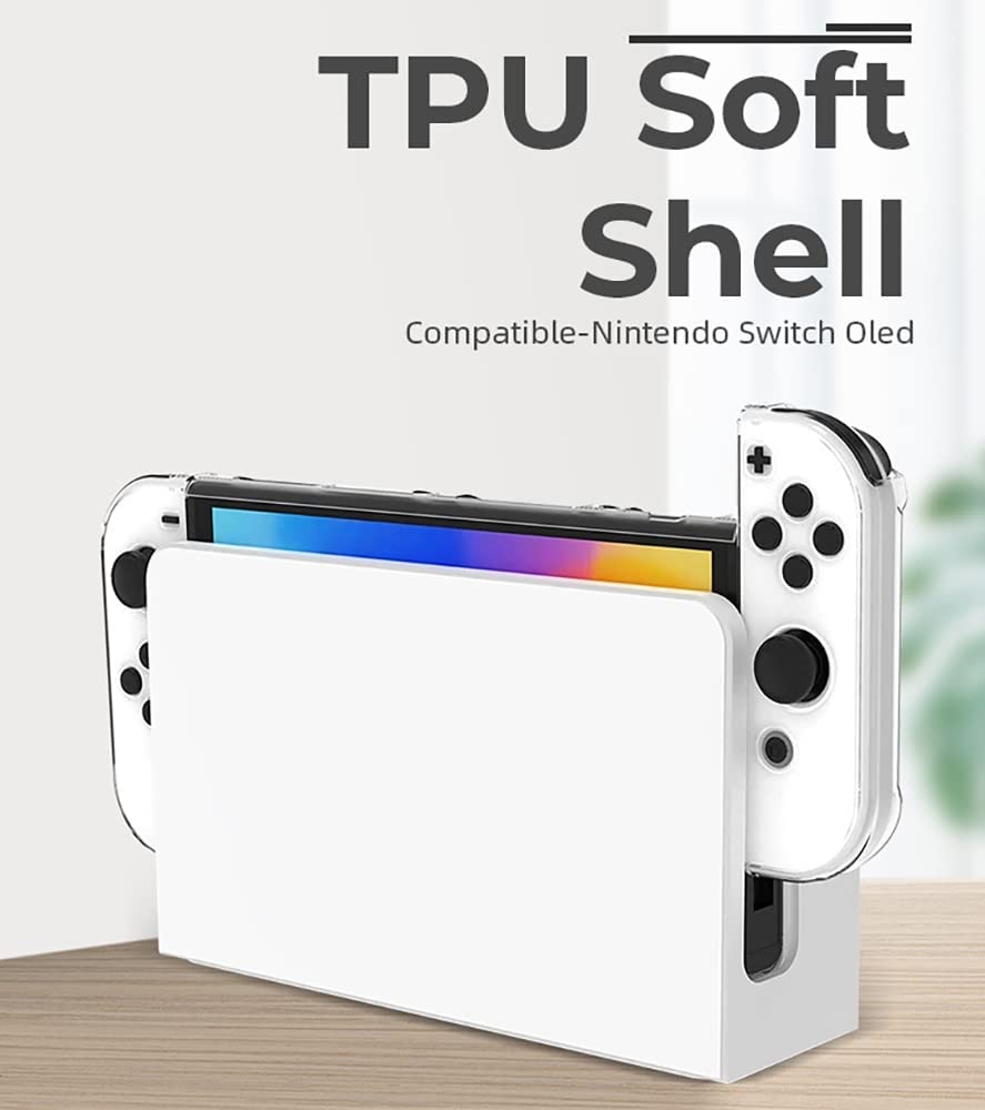 Capa protetora colorida com tudo incluído para Nintendo Switch OLED, proteção total, antiderrapante e anti-queda, material TPU, proteção de concha macia-TwiHill