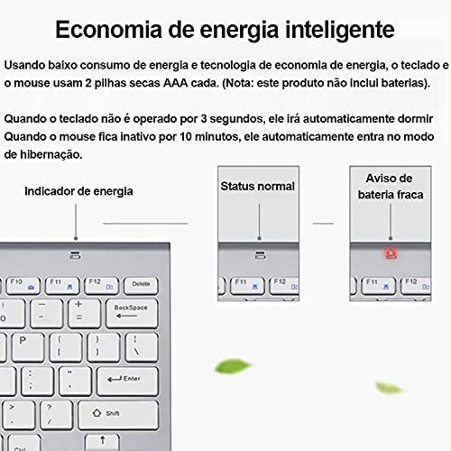 TwiHill Conjunto leve de teclado e mouse sem fio, teclado sem fio 2.4g, teclado e mouse sem fio, conjunto de teclado silencioso e silencioso, acessórios de computador, acessórios MAC-Site oficial de vendas da TwiHill